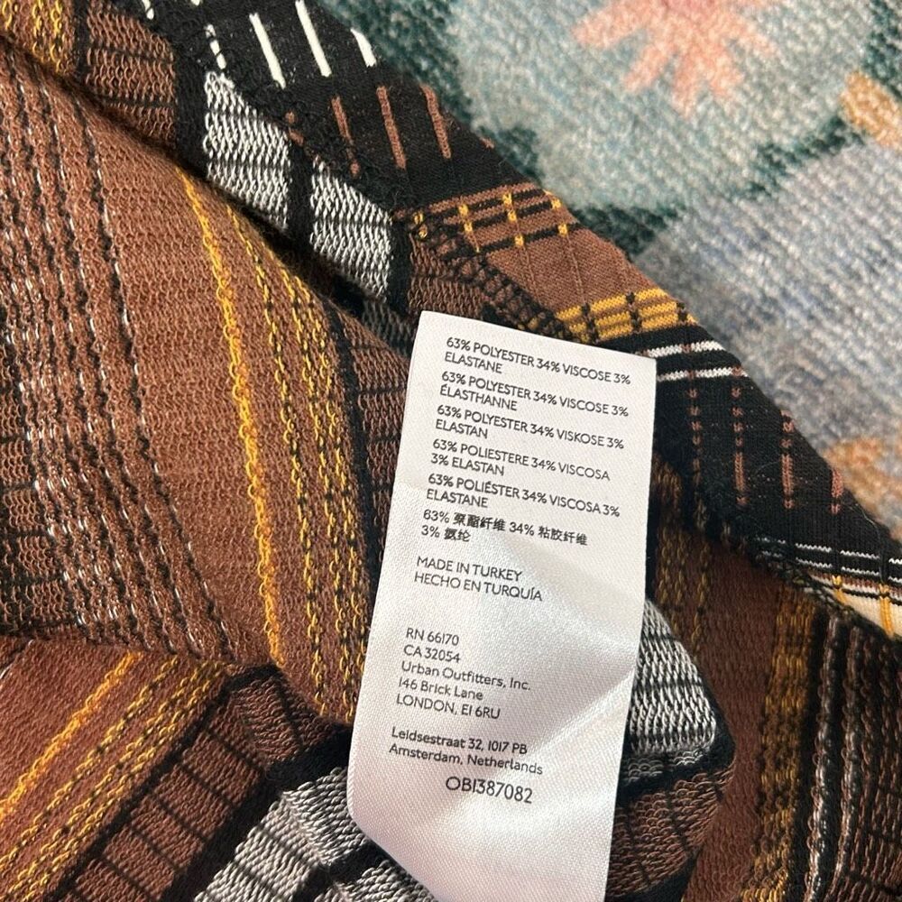 Anthropologie Maeve Midi Dress NWT Striped Wrap Knit Retro Brown XSP Zig Zag XS - Picture 11 of 15